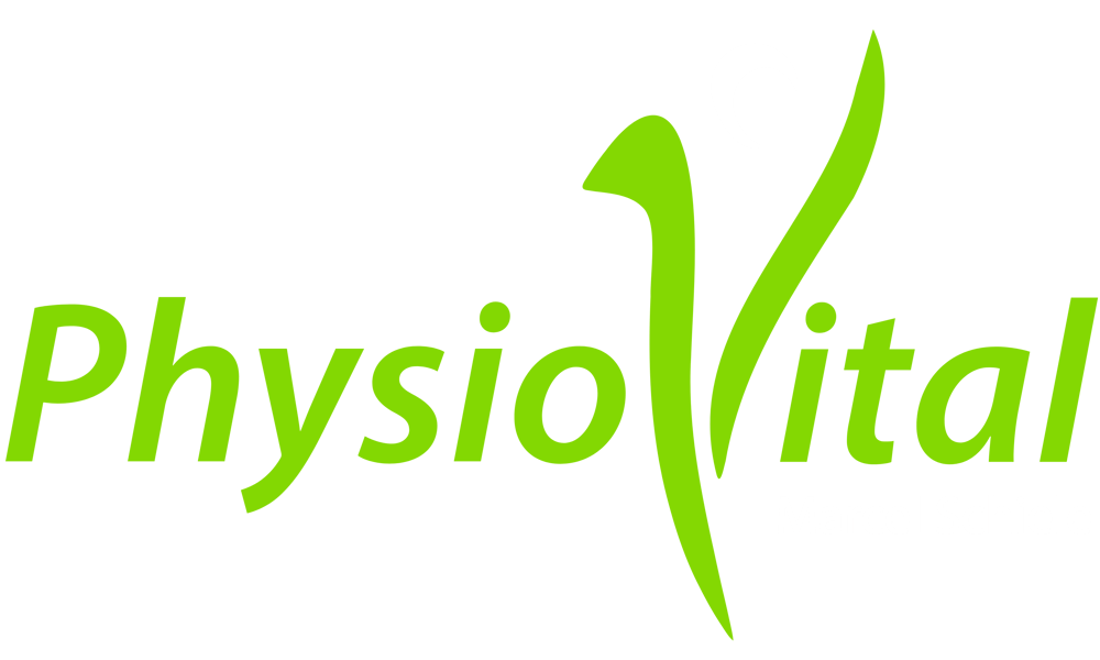 Grünes Logo "PhysioVital Marcel Schiele" mit stilisiertem, weißem Halbmond und Punkt über dem "i".